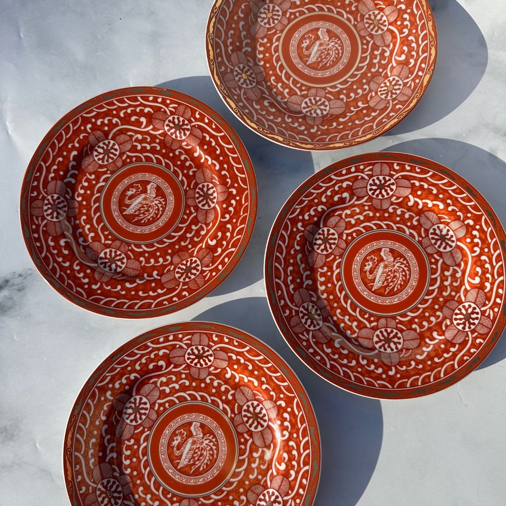 Set (4) Imperial Brocade Salad Plates Georges Briard China Vintage 60s